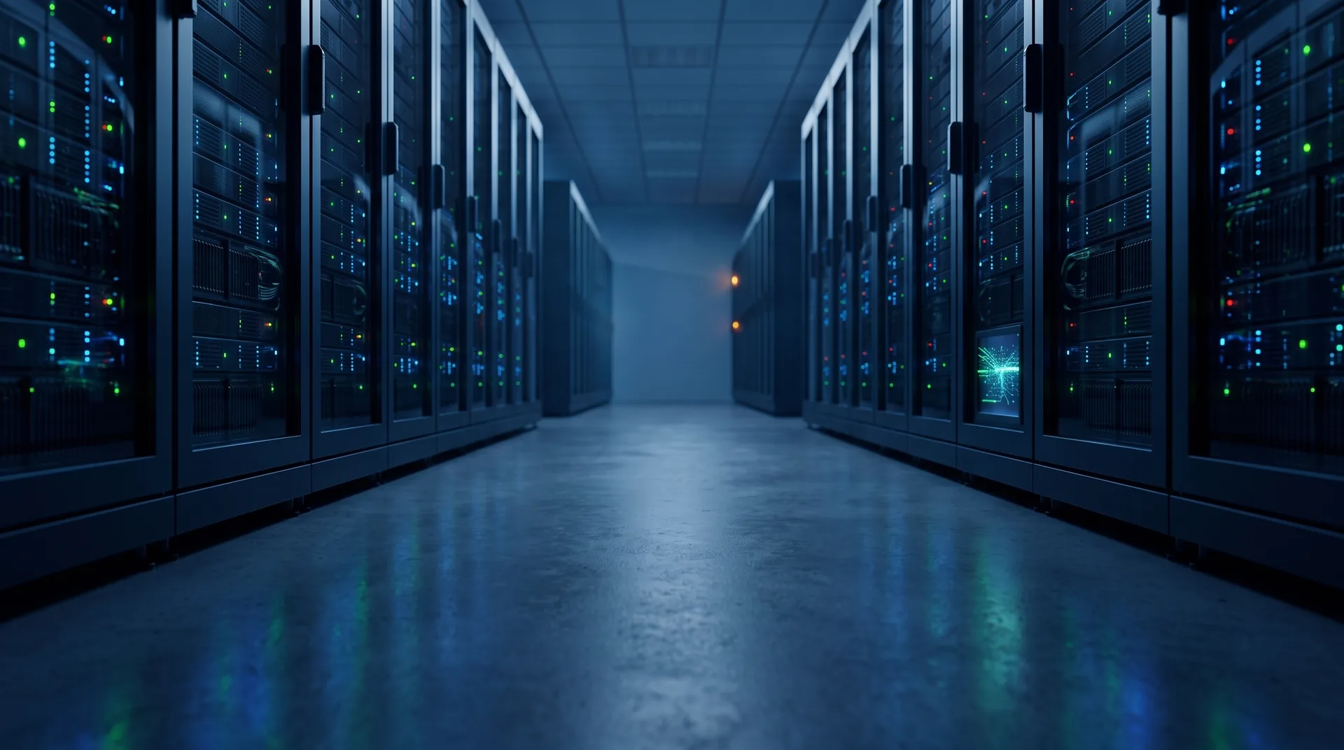 Storages e servidores de Data Center representando replicação, nuvem híbrida e continuidade